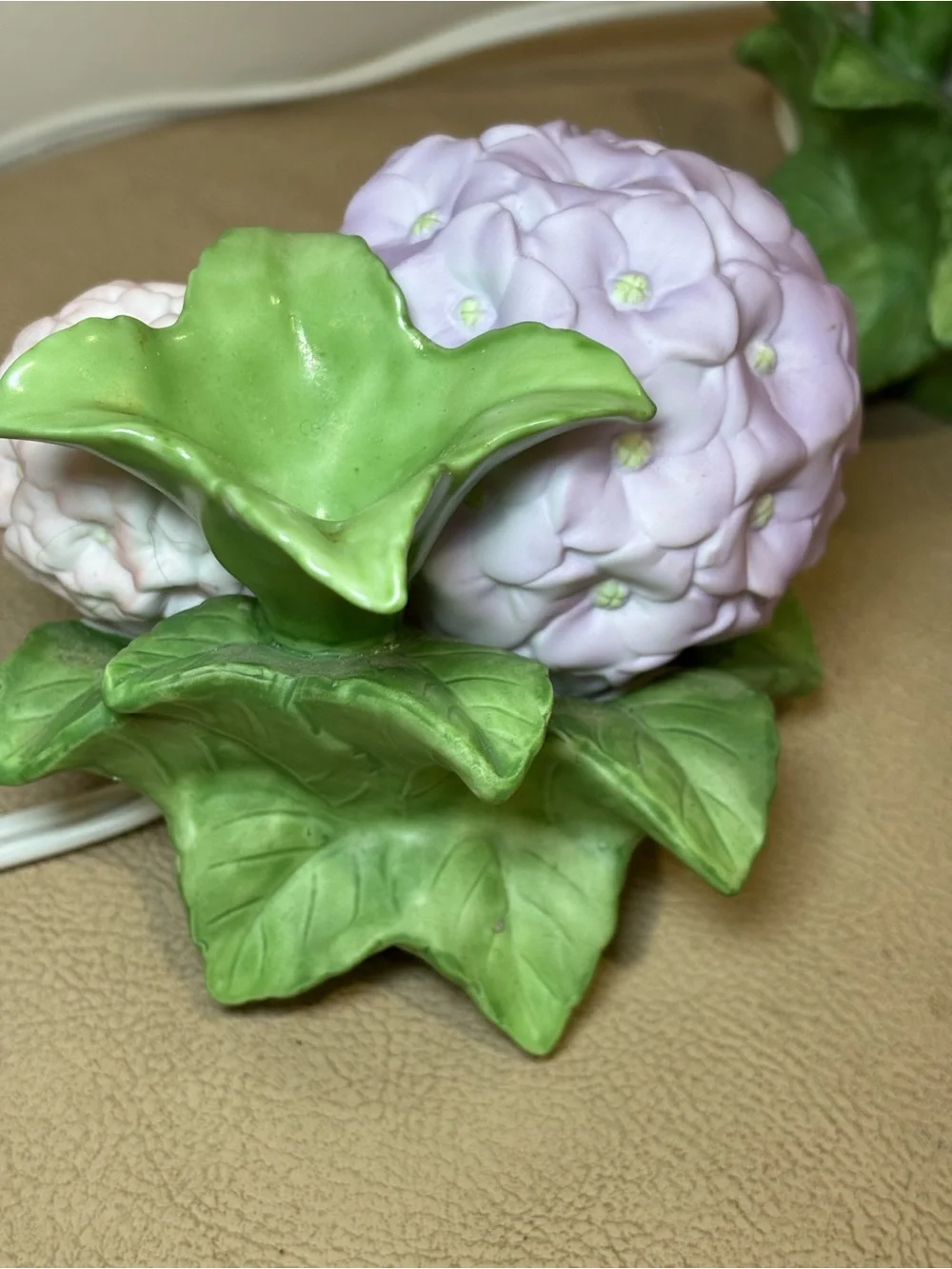 Vtg Avon Porcelain Hydrangea Flower Night Light Oil Diffuser Purple Pink Lot 2